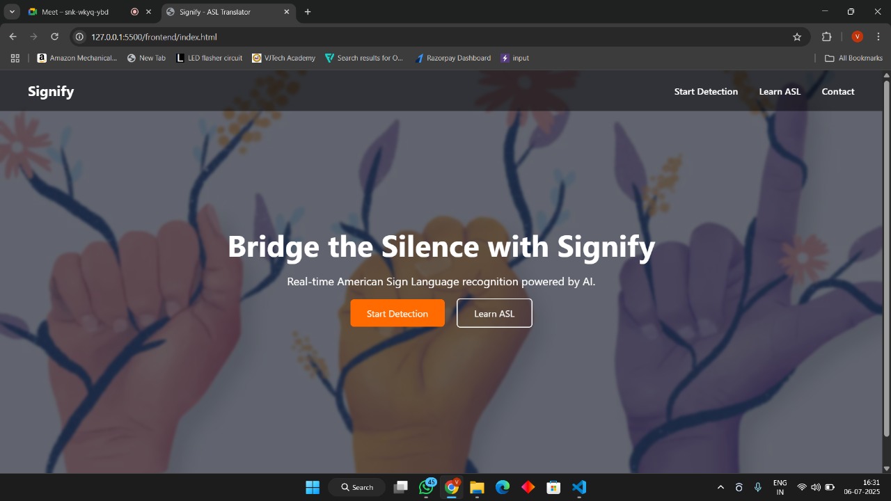 Signify | Sign Language to Text and Speech in real time
